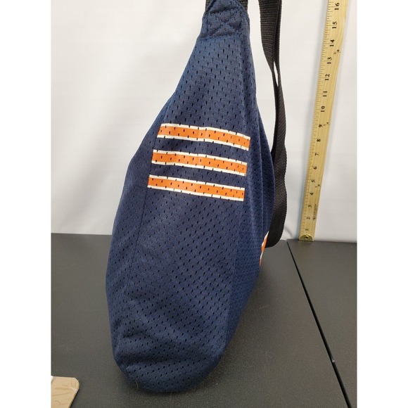 NFL Chicago Bears Team Tote Bag Navy Orange Mesh Adjustable Strap Zip Closure - Picture 7 of 9